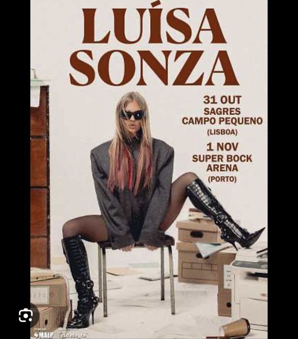 2 Bilhetes Concerto Luisa Sonza