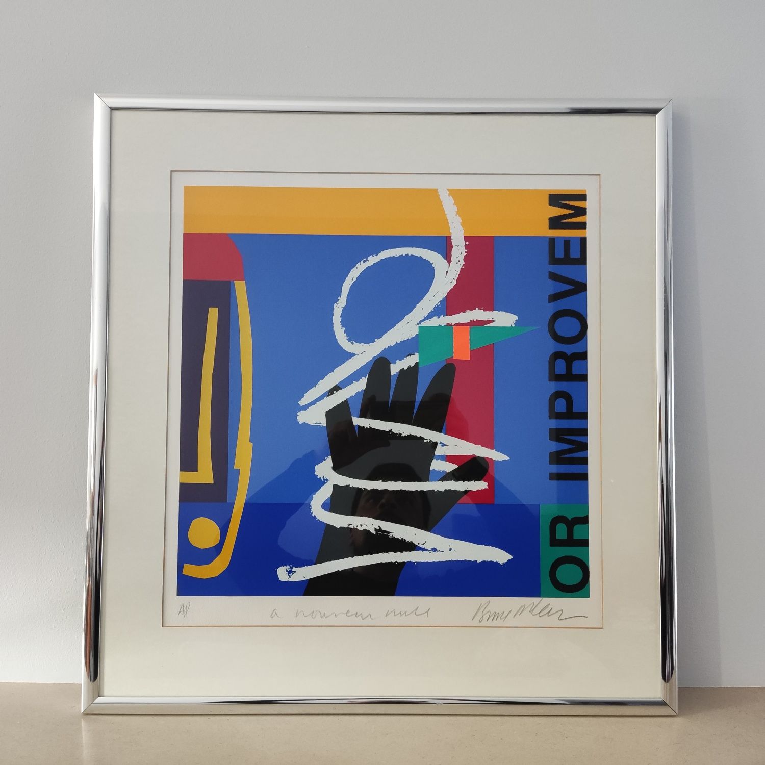 Bruce Mclean - Serigrafia "À Nouveau Niche" (Prova Autor) com moldura