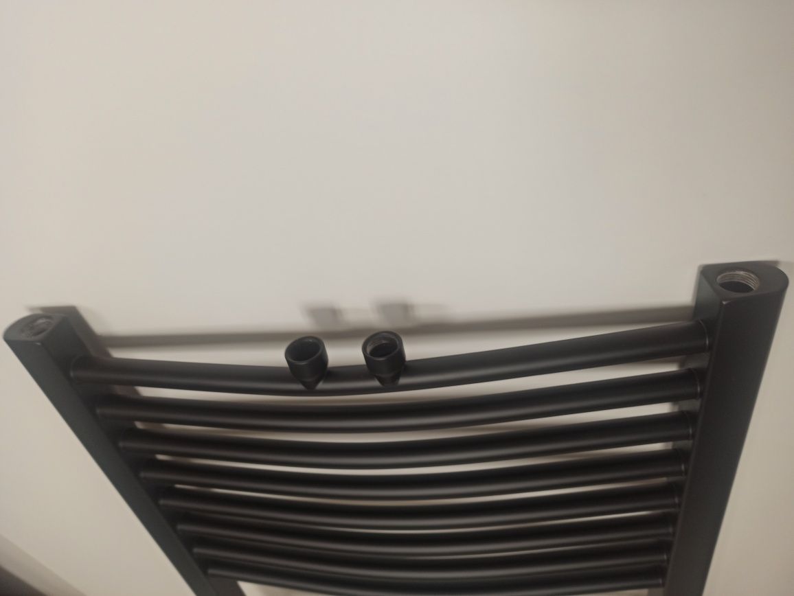 Grzejnik łazienkowy 120x50 czarny zawory plus  inne wymiary