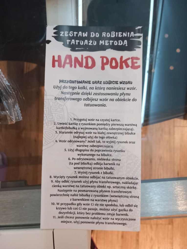 Zestaw do robienia tatuaży metodą Hand poke