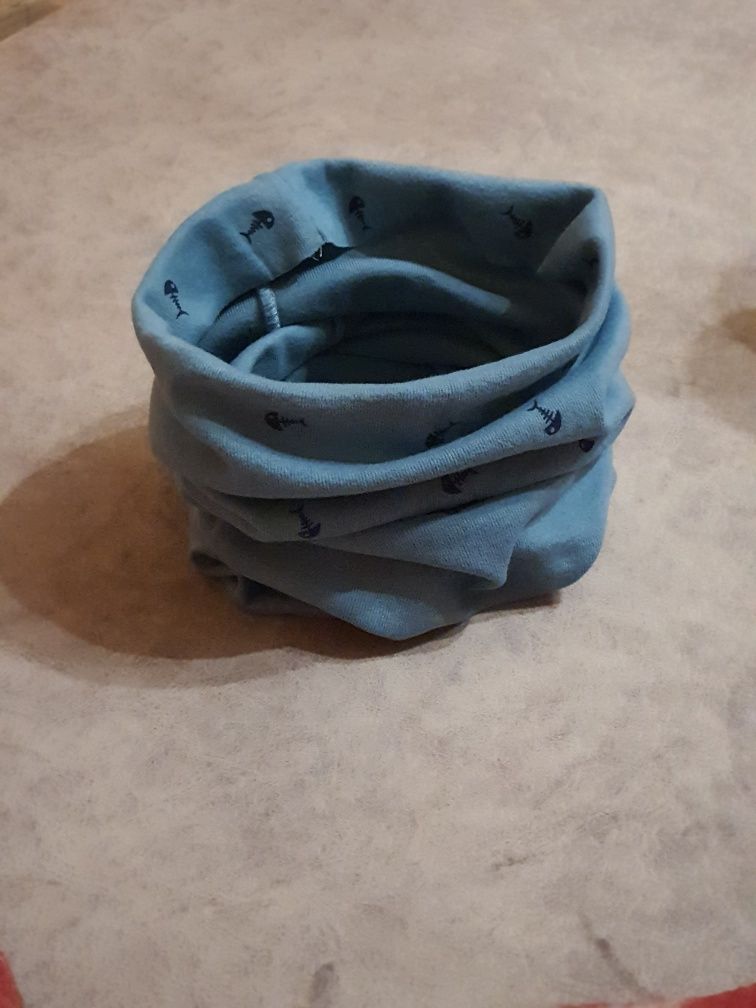 Новый детский шарф-хомут (снуд, шарф-кольцо, бафф) темно-бирюзовый