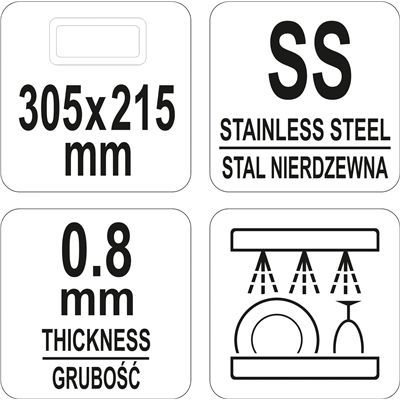 Taca Ekspozycyjna Stalowa 305X215X7Mm Yato