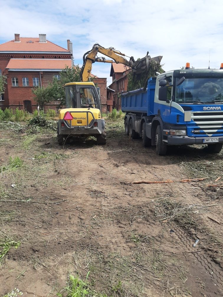 usługi koparką mecalac ,transport kruszywa