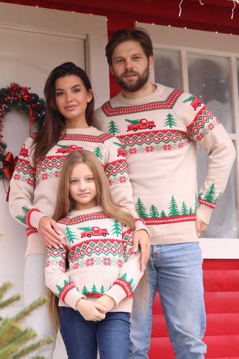 Новорічні светри Family Look, Сімейні Дитячі, Жіночі, Чоловічі, вовна