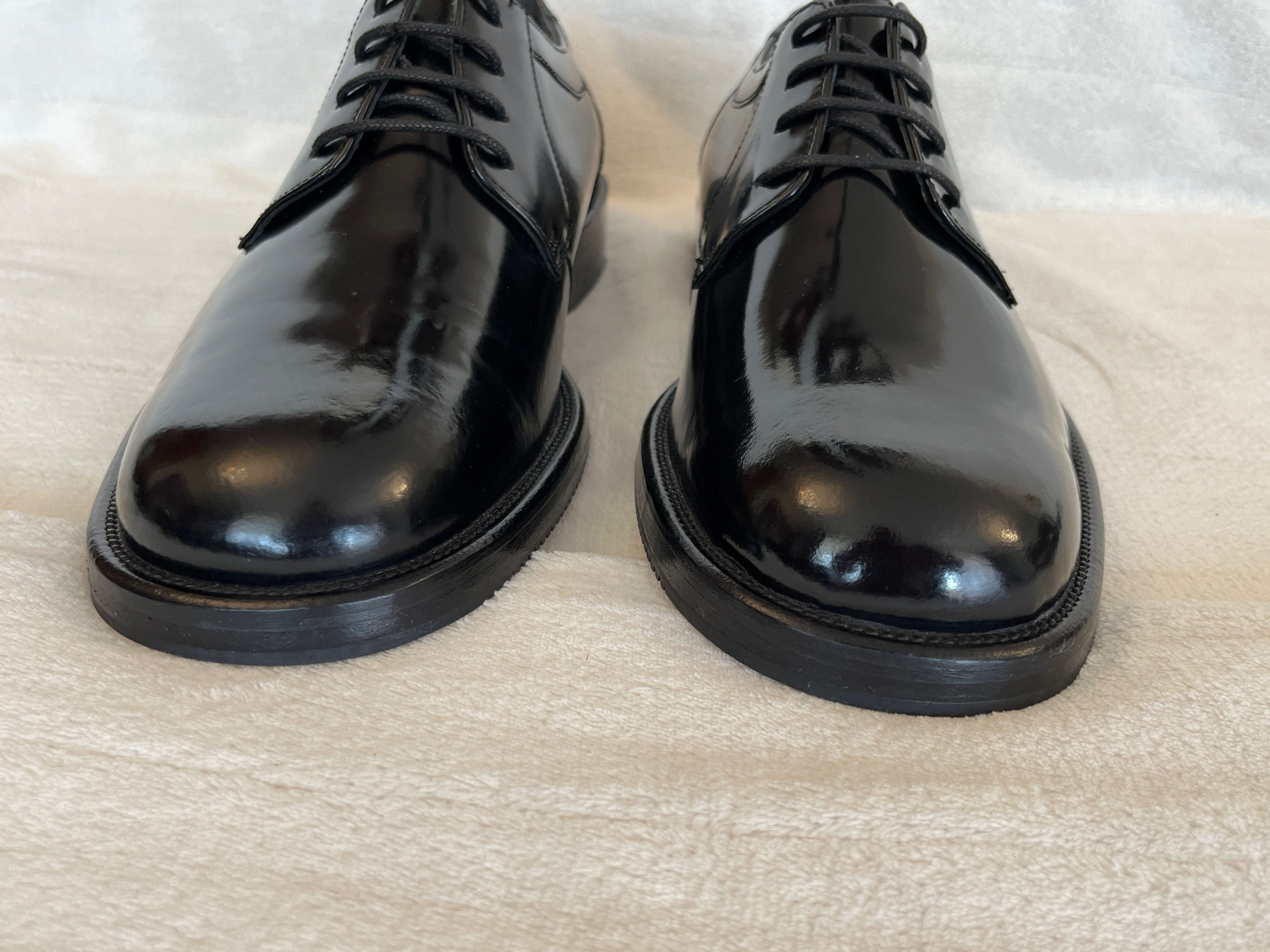 Men's City Shoes całe ze skóry lakierowanej derby półbuty męskie