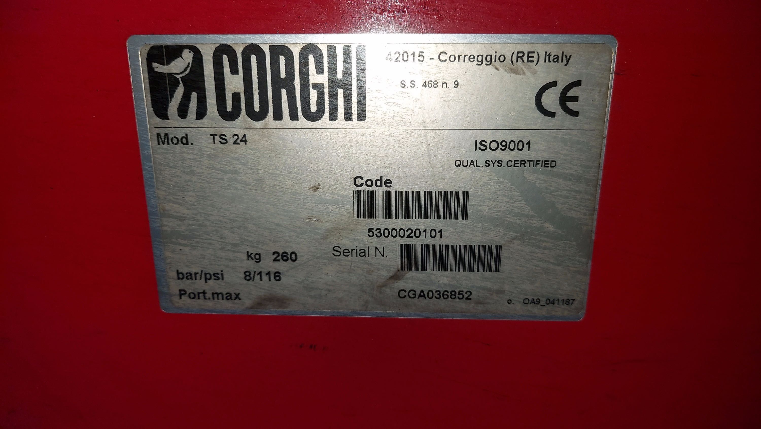 Zbiornik do badania opon CORGHI TS 24