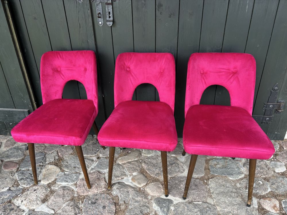 Krzesla vintage welur