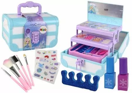 Zestaw piękności w kuferku niebieski. Leantoys