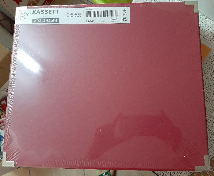 2 caixas de arrumação c/tampa IKEA Kassett vermelhas novas