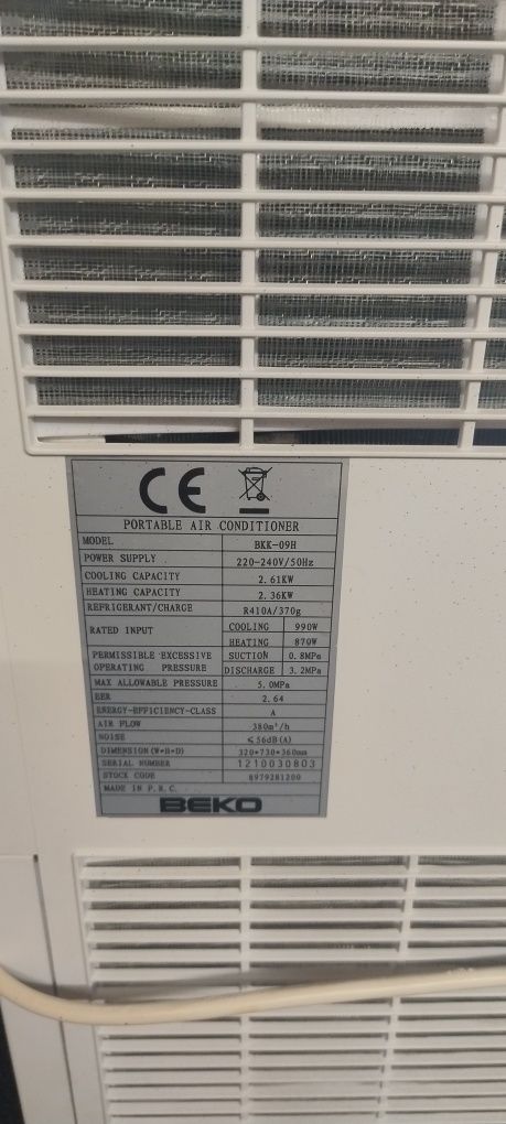 Klimatyzator przenośny Beko