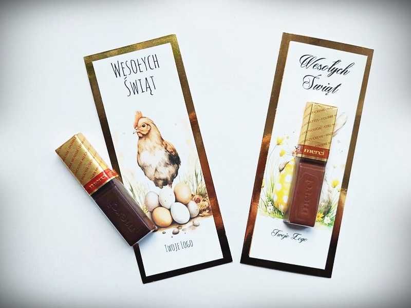 Złote podkładki do Merci wielkanocne upominki na święta dla klientów