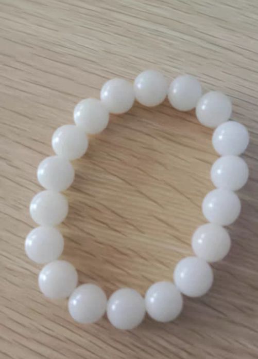 Nova pulseira de contas de bodhi branco natural e autêntico, feita de