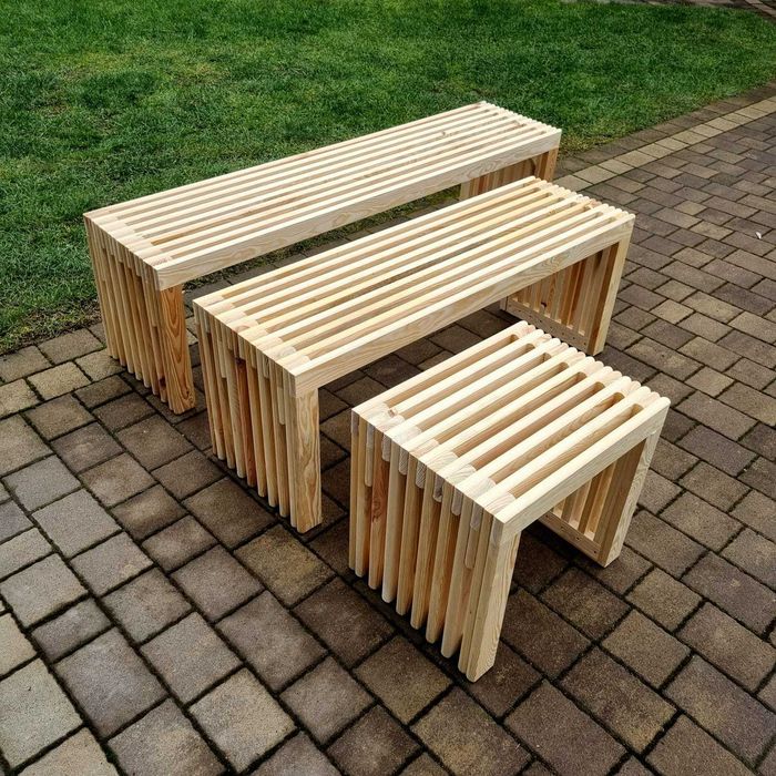 Ławka lamelowa drewniana, ławka ogrodowa, siedzisko drewniane 150cm