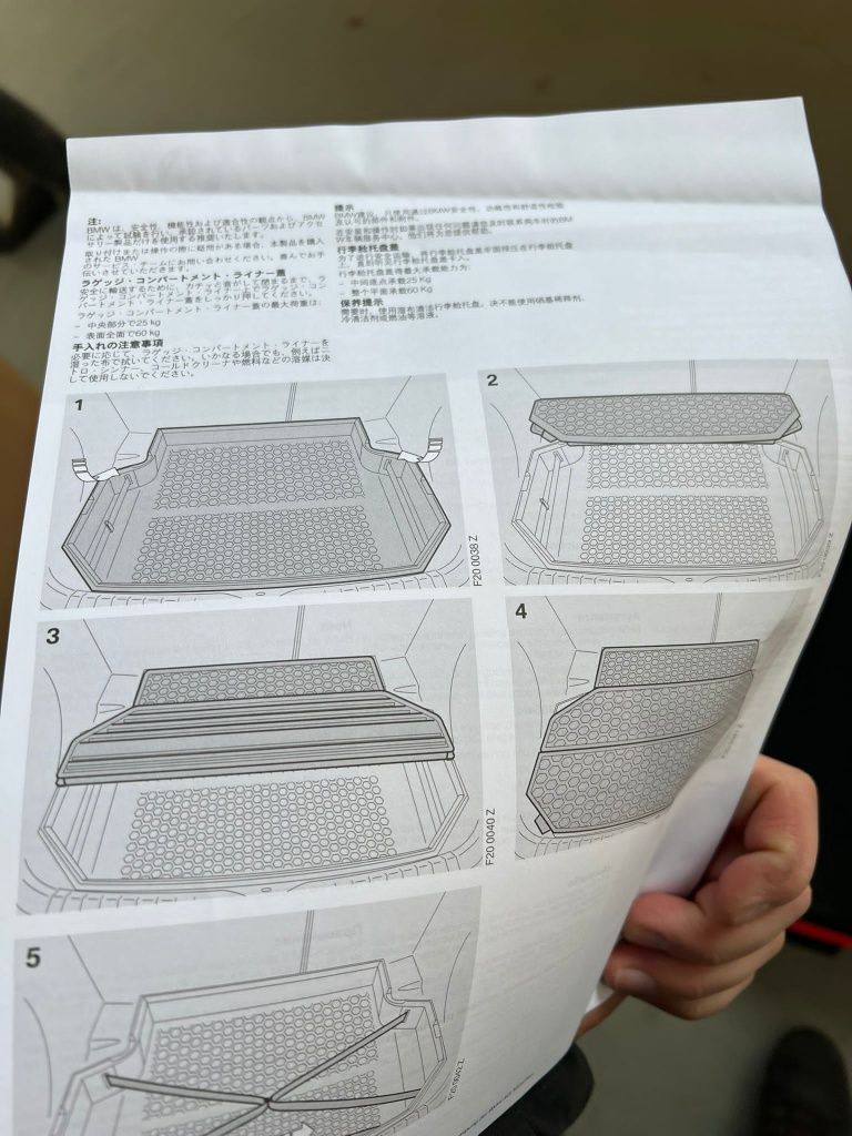 Mata, Schowek, Wanienka, wypełnienie bagaznika BMW F20