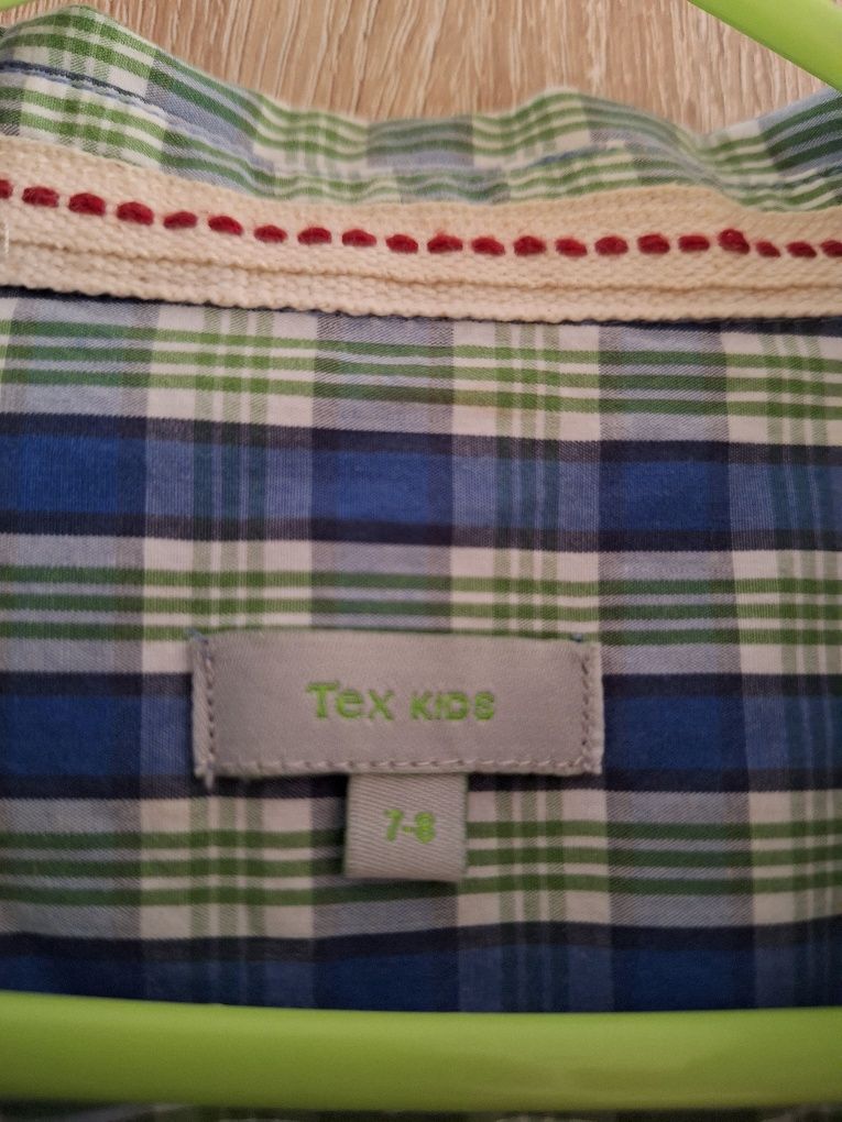 Koszula chłopięca w kratkę z długim rękawem Tex-Kids, 7–8 lat