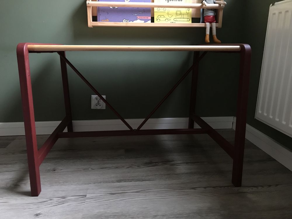 Zestaw biurko stolik IKEA Ypperlig i krzesełko Kids Depot metal drewno