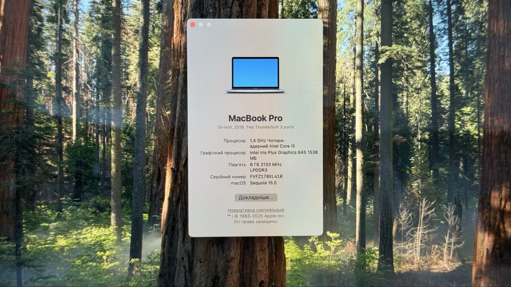 MacBook Pro 13" 2019 (Space Gray, 8/256 ГБ, A2159) USA