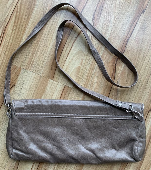 VENEZIA skórzana torebka damska szaro beżowa