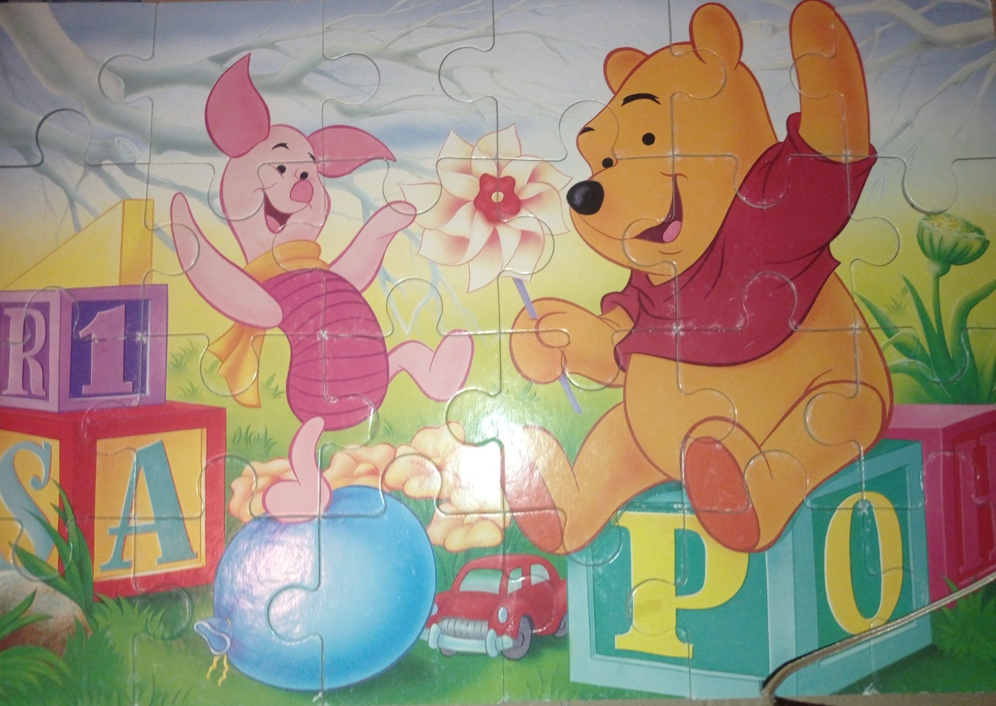 Kubuś Puchatek 4*puzzle maxi+klocki