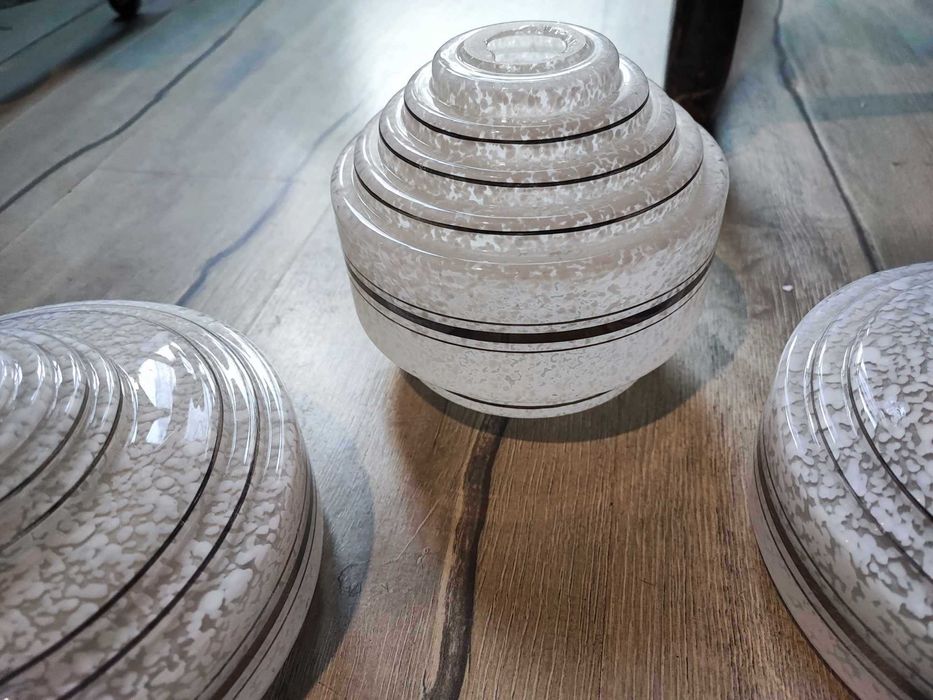 Art deco,niklowany mosiężny żyrandol