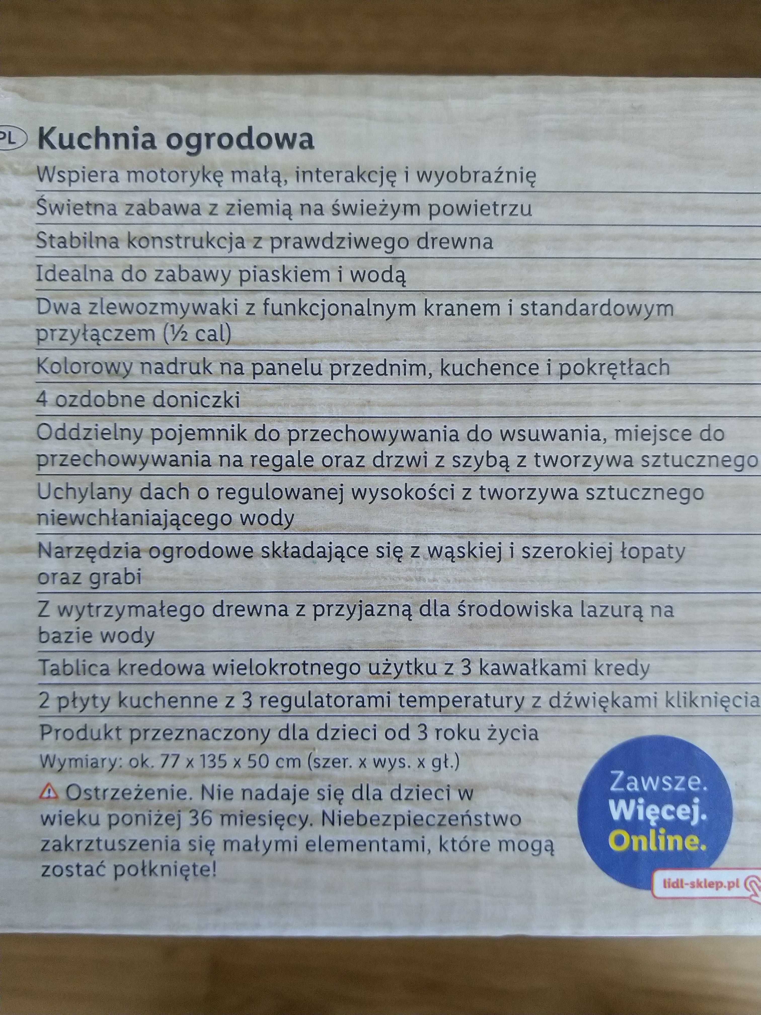 NAJTANIEJ Kuchnia Drewniana Ogrodowa Dla Dziecka wys. 135 + Akcesoria