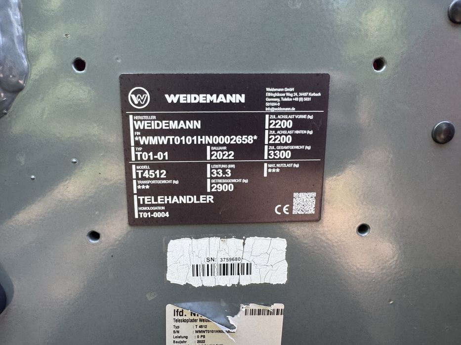 Ładowarka teleskopowa Weidemman T4512
