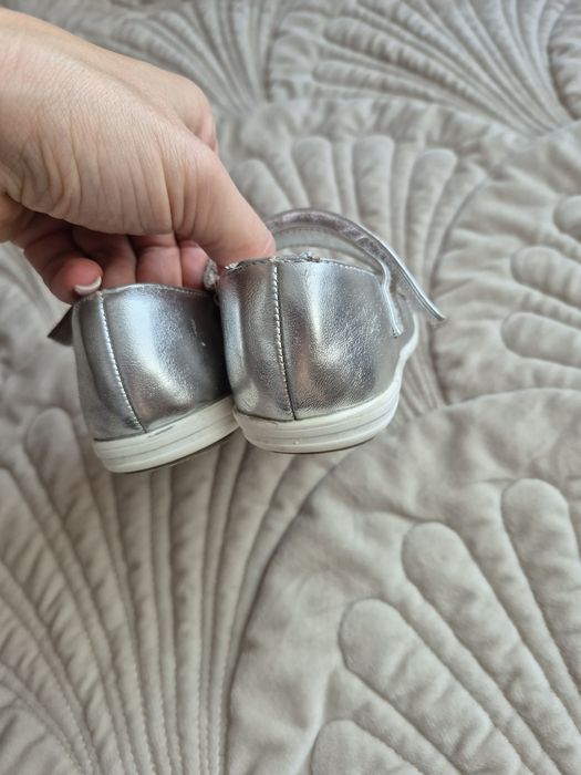 Туфлі туфельки срібні новорічні святкові 21розмір