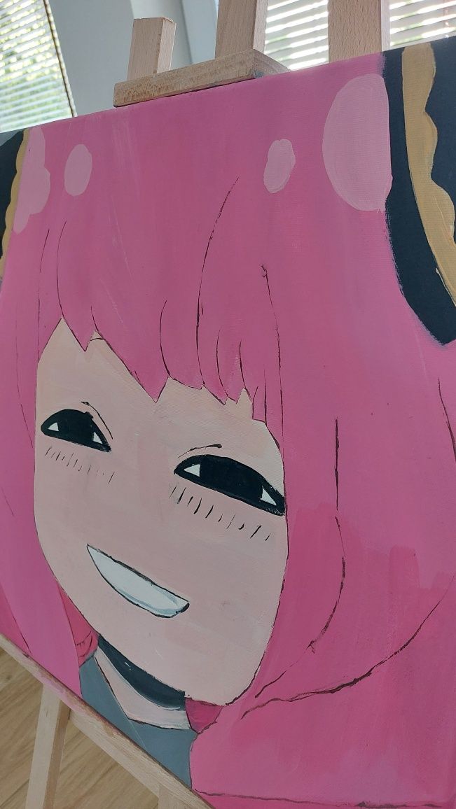 Obraz akrylowy na płótnie anime anya róż kreskowka