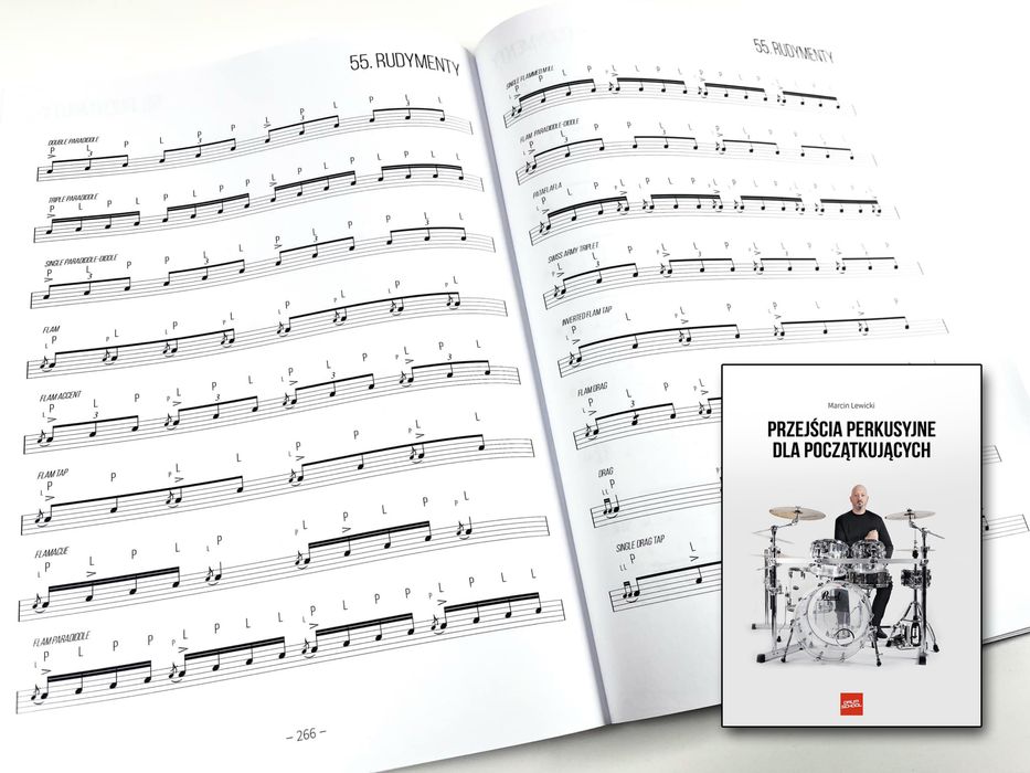 Ksiażka z nutami dla perkusisty: Przejścia perkusyjne dla początkujący