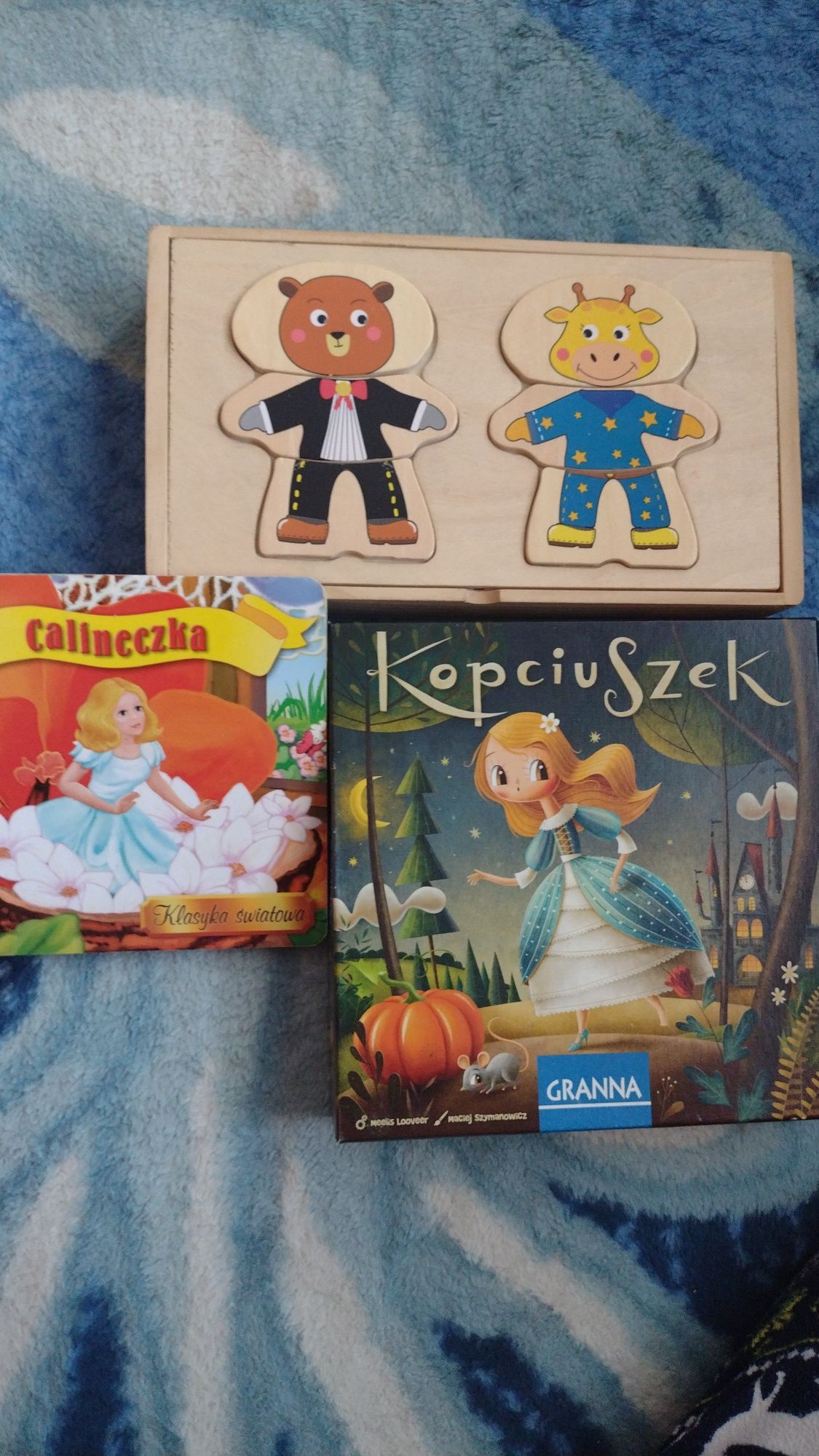 Gra Kopciuszek gra + puzzle + książeczka Calineczka