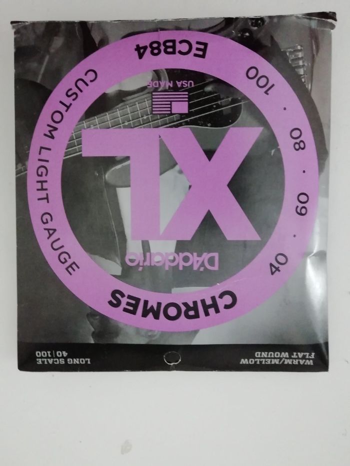 Струны для бас-гитар D'Addario ECB84 Chromes Flat Wound Custom