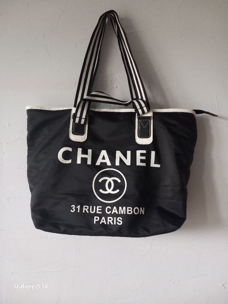Chanel rue cambon 31 duża torba nylon vintage