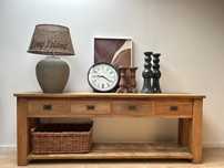 Konsola drewniana lite drewno TEAK rustykalna farmhouse loberon komoda