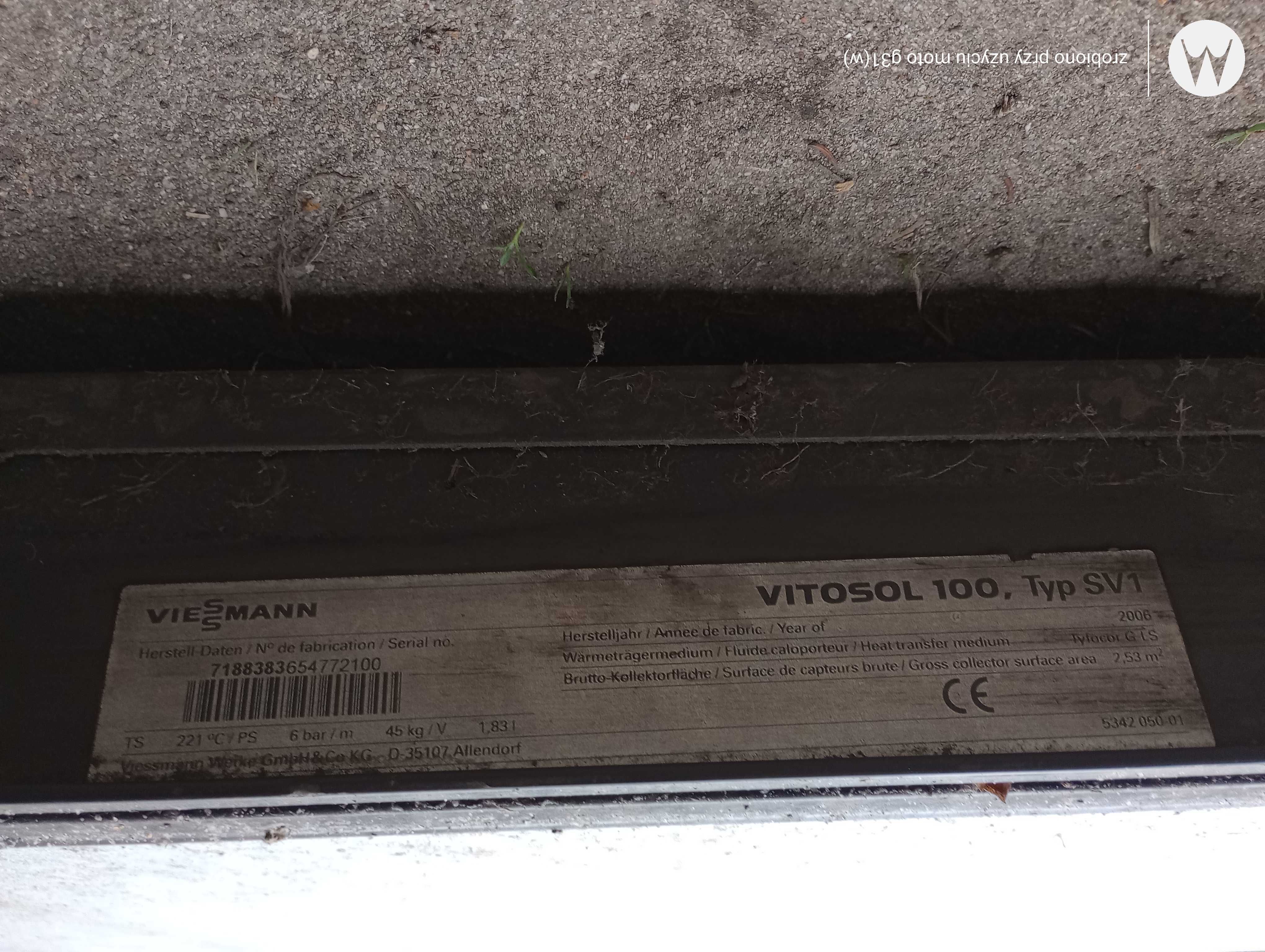 Panel Kolektor słoneczny Viessmann Vitosol 100 typ sv 1,  sztuk 2