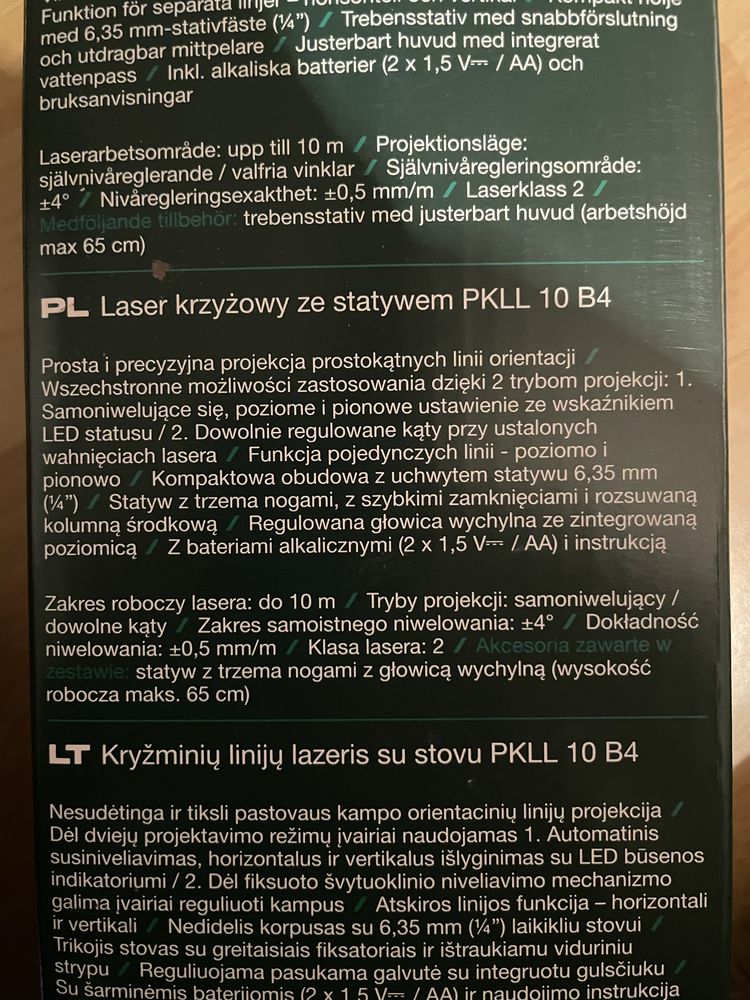 Laser krzyżakowy ze statywem Parkside PKLL 10 B4