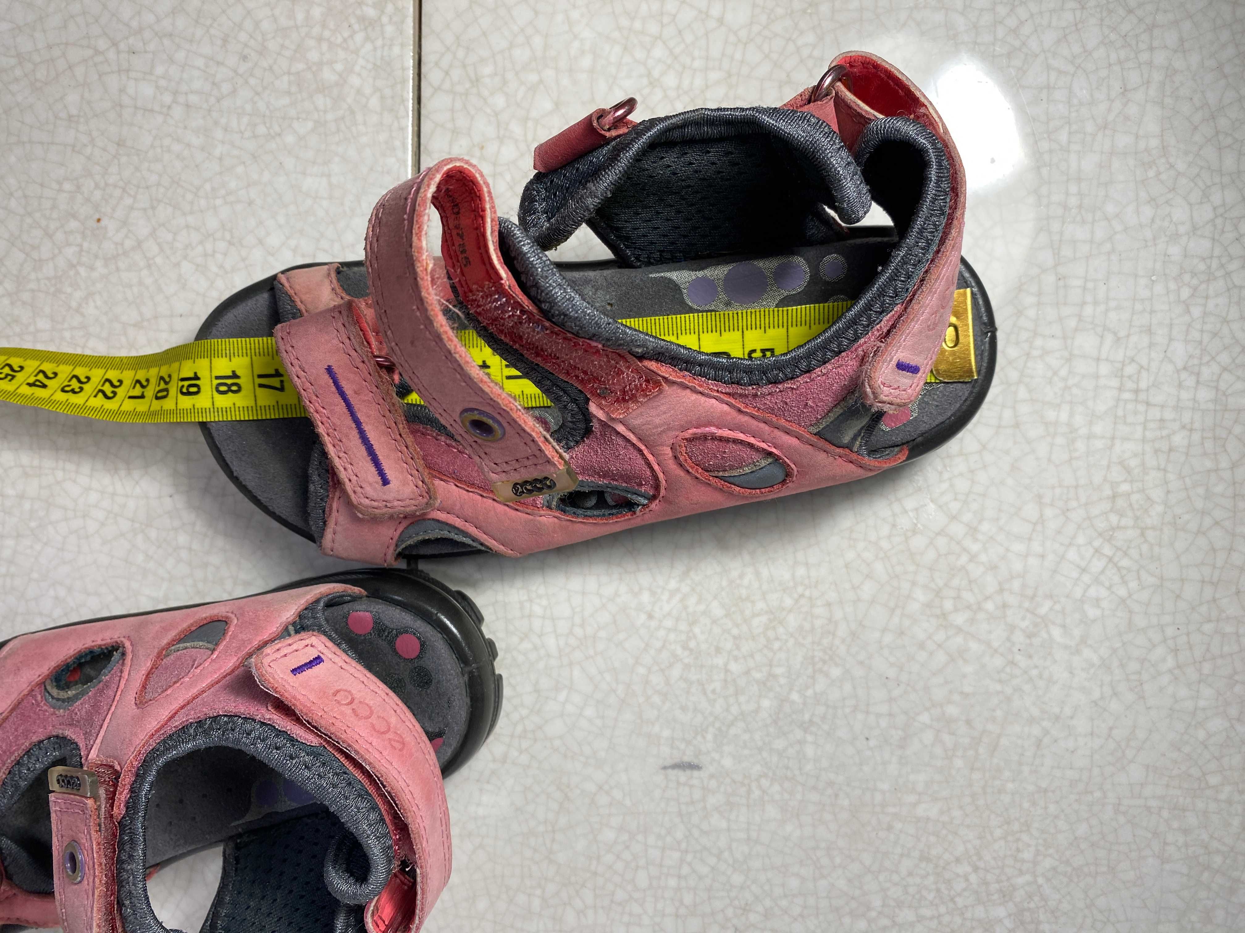 ecco кожаные сандалии босоножки для девочки 29 р 18 см оригинал