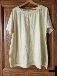 Bluzka damska z krótkim rękawem T-shirt limonkowa Megi 2XL asymetryczn
