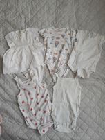 Paka body zestaw 74 80 krótki rękaw na ramiączkach lato paczka