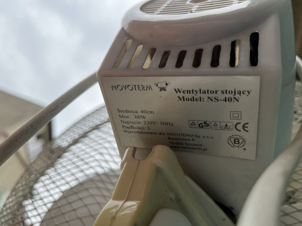 Wentylator stojacy Novoterm NS-40N dzialka rodos ślask