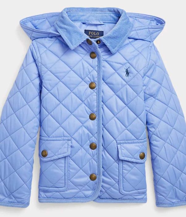 Nowa Pikowana wodoodporna kurtka Polo Ralph Lauren Barn roz. 5 110 cm