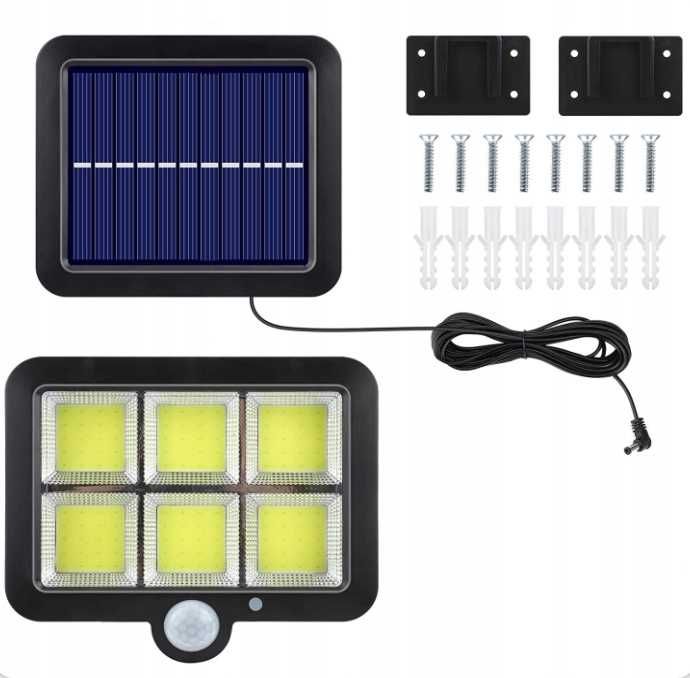 LAMPA SOLARNA z czujnikiem ruchu i zmierzchu 120 LED nowa