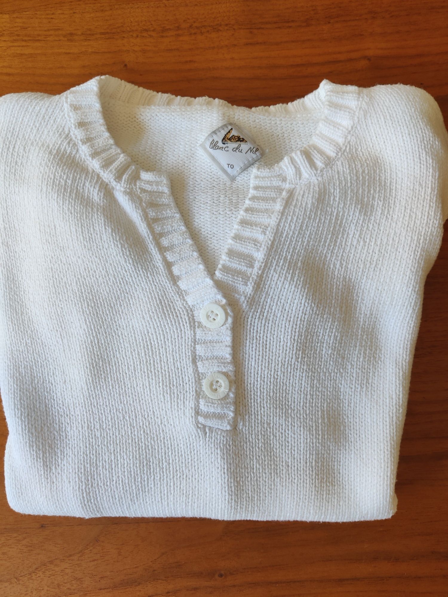 Camisola branca, manga comprida, Blanc du Nil, Taille 0