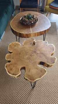 Plaster drewna akacja stolik kawowy 70cm Loft