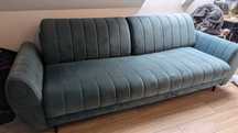 Sofa kanapa welurowa zielona butelkowa zieleń Agata Meble rozkładana