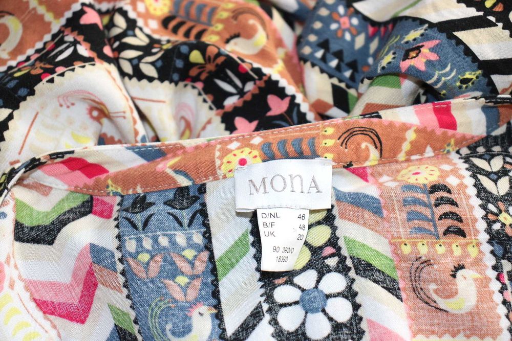 l8 Mona wzorzysta kolorowa damska bluzka koszula 46/48 3XL/4XL
