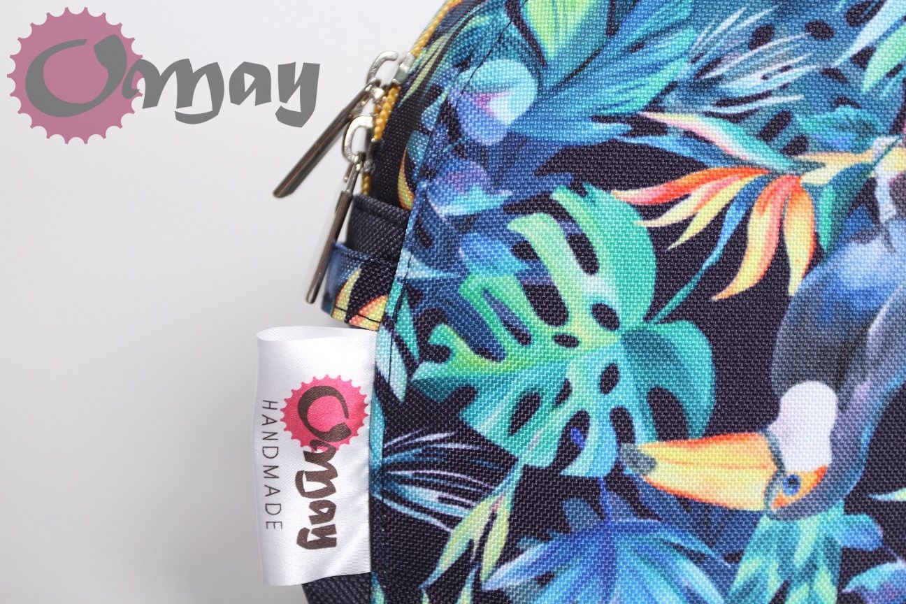 Granatowy organizer do OBAG MOON LIGHT tukany żółty 2 kieszenie OMAY