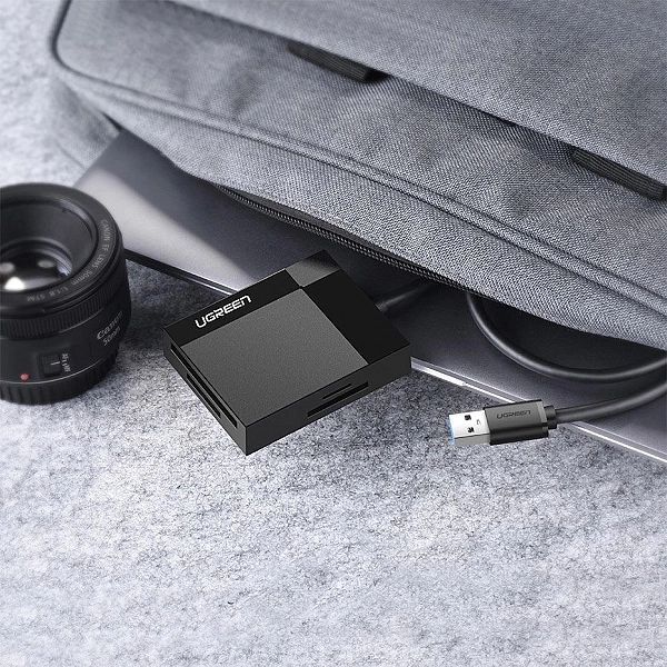 Ugreen czytnik kart pamięci Usb 3.0 Sd / micro Sd / Cf / Ms czarny (30