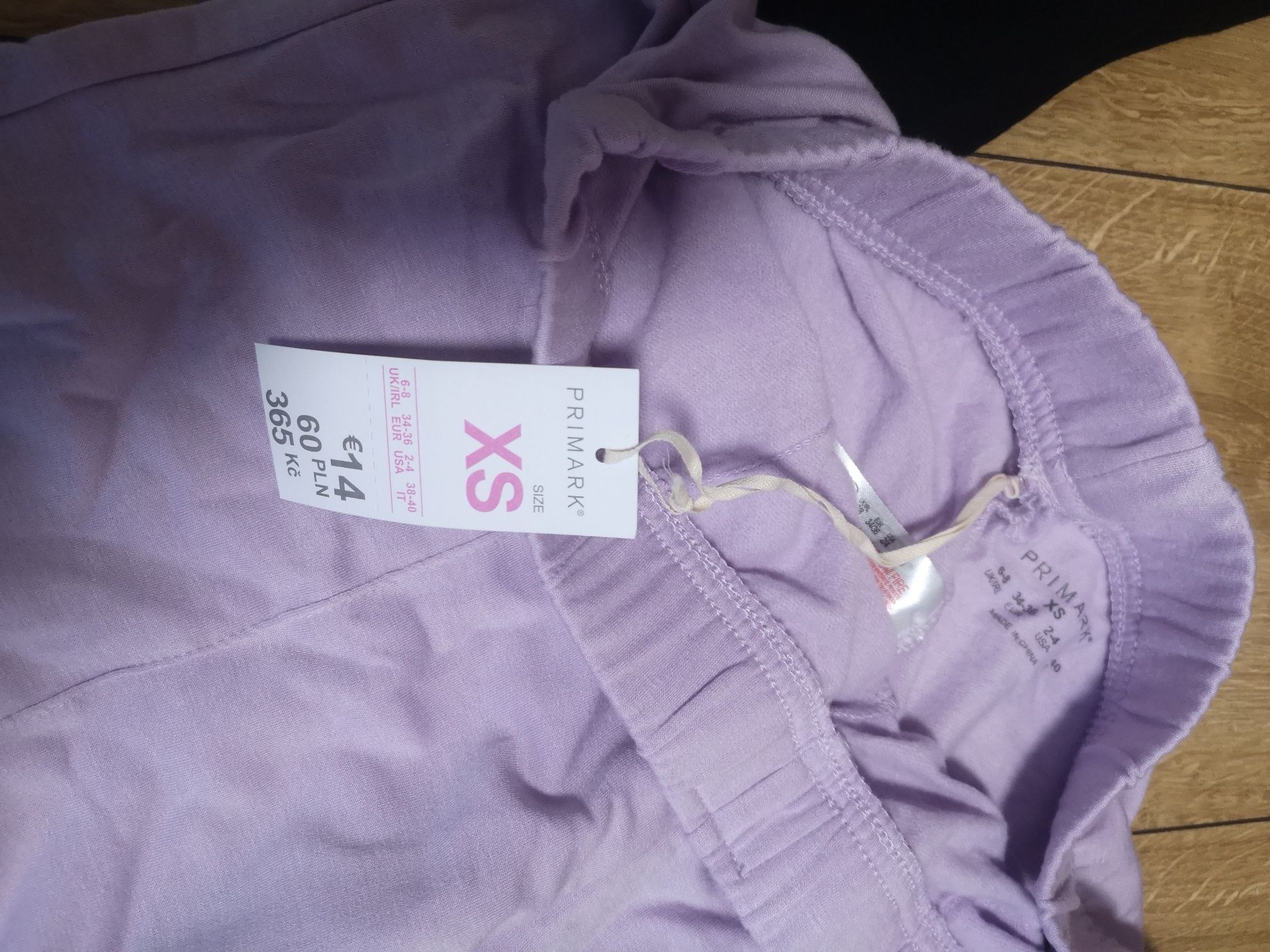 Piżama spodnie kuloty bokserka podkoszulka fioletowa primark S XS