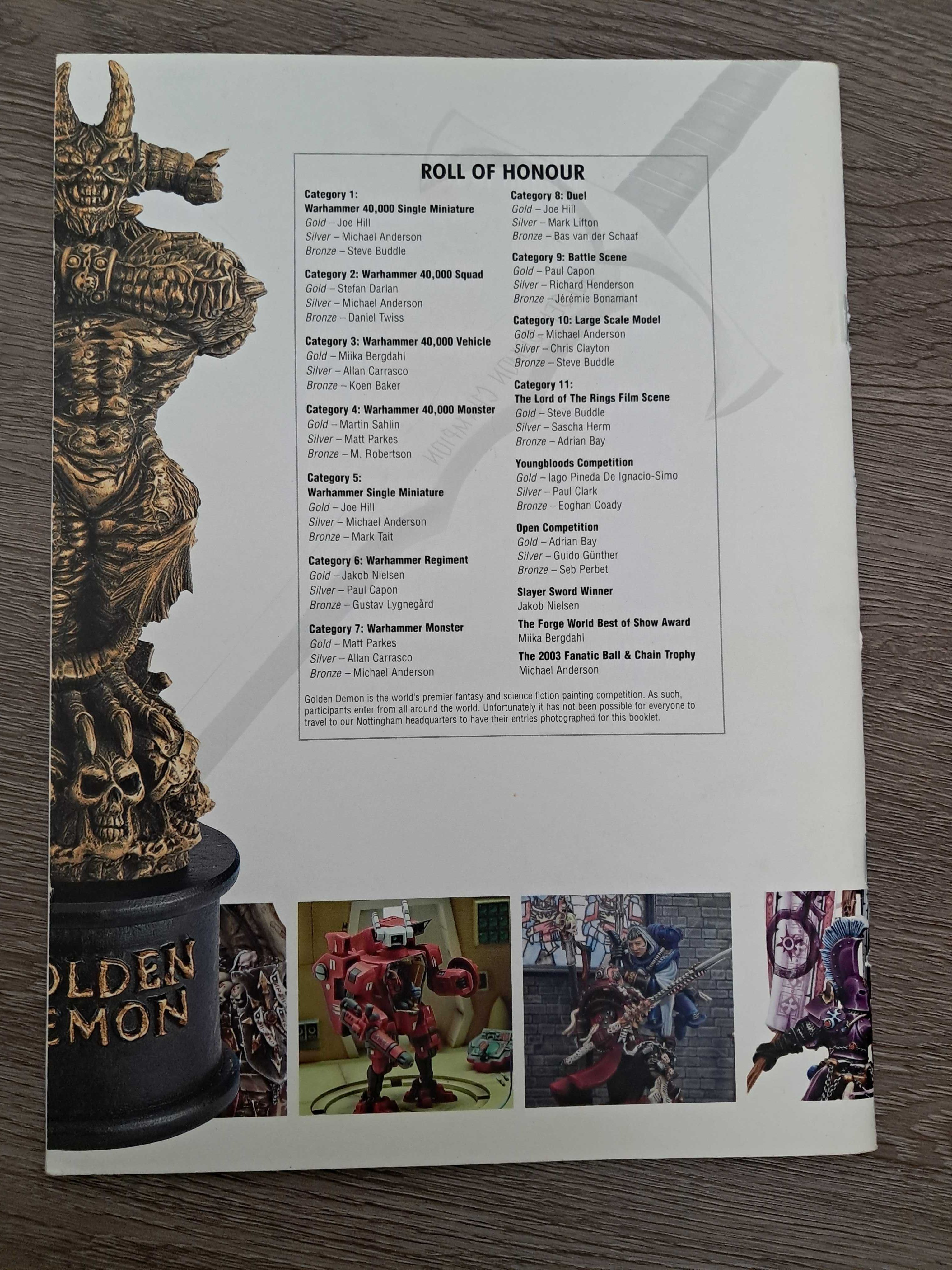 Dodatek do White Dwarf Golden Demon 2003 Winners