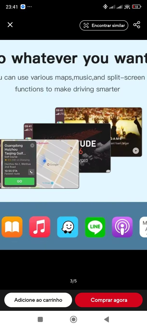 Carplay sem fios Android Auto para Volkswagen GTI Golf7
Tiguan Passat